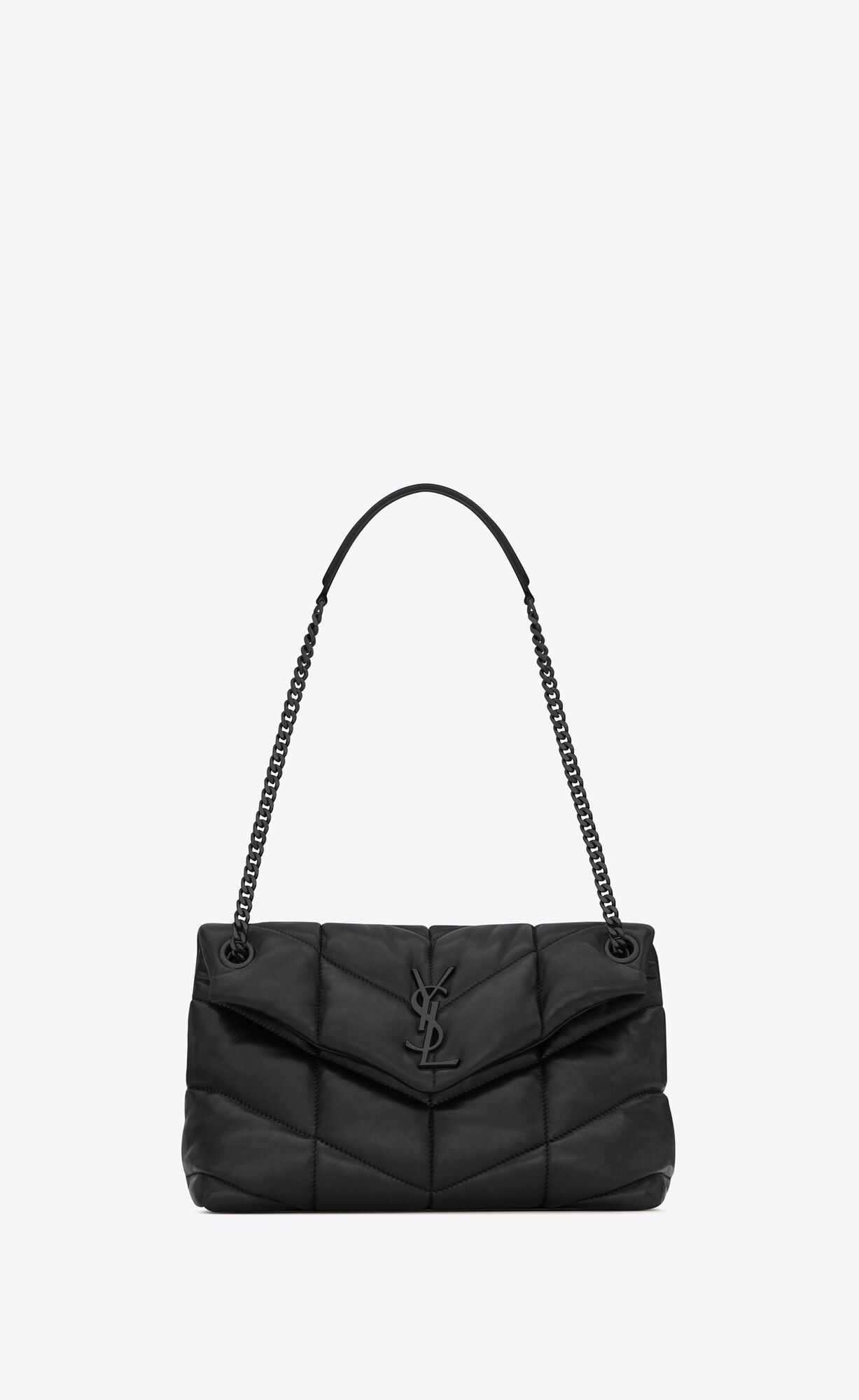 Saint Laurent monogram bag, decorated with metal YSL initials, featuring a suede and chain crossb... | Saint Laurent Inc. (Global)