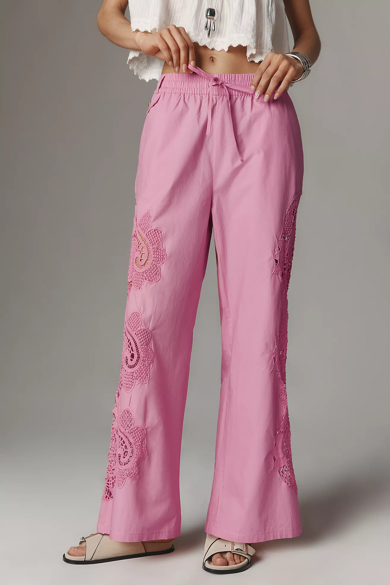 The Brooklin Embroidered Track Pants by Maeve | Anthropologie (US)
