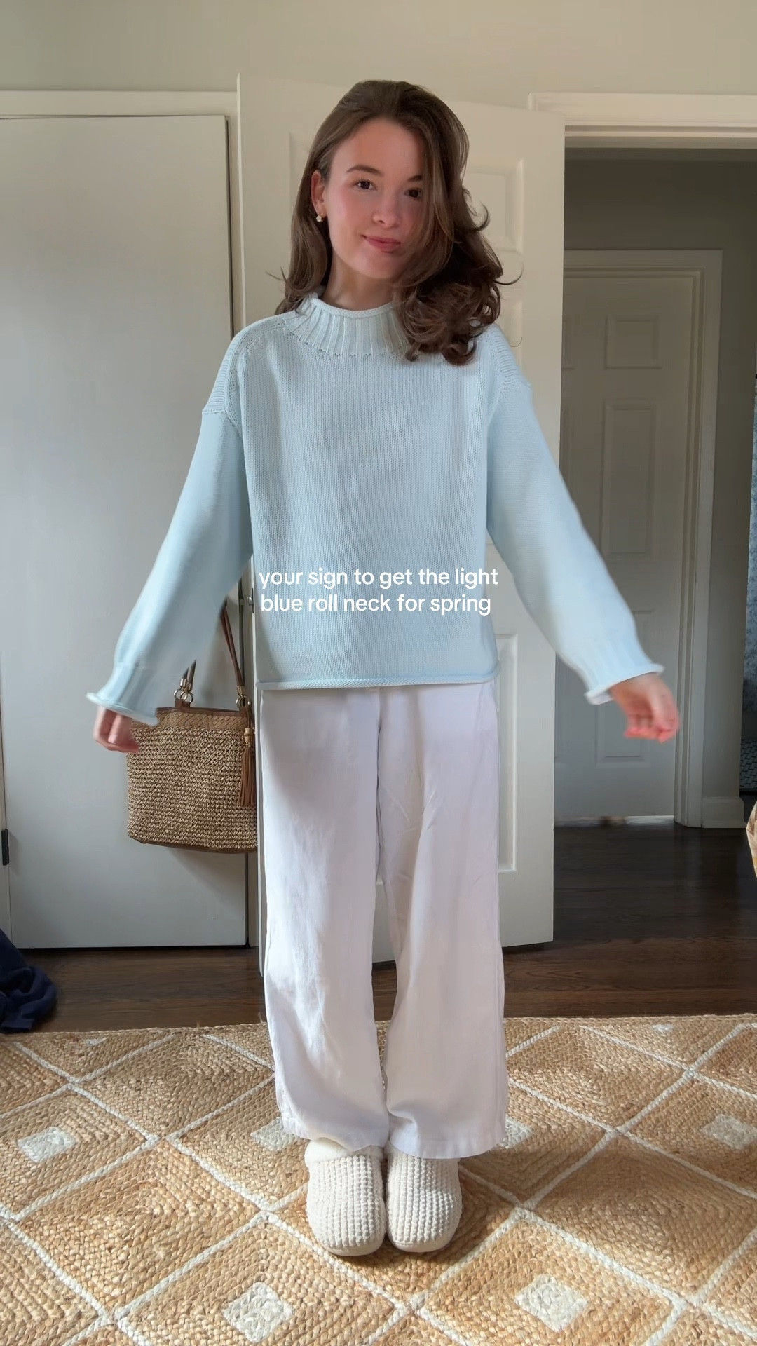 Wearing an xs in this sweater this go around!! That’s my usual size, and I’m 5’2” 🤍 color is Sheer Blue, exact linked! shoes are TTS as well but if you’re between, go up!

#LTKSeasonal #LTKgrwm #LTKootd