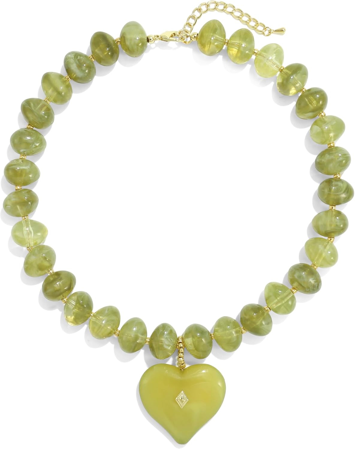 Chunky Heart Necklace for Women, Colorful Acrylic Beaded Statement Puff Heart Necklace, Cute Boho Y2K Choker Necklace for Gift Jewelry | Amazon (US)