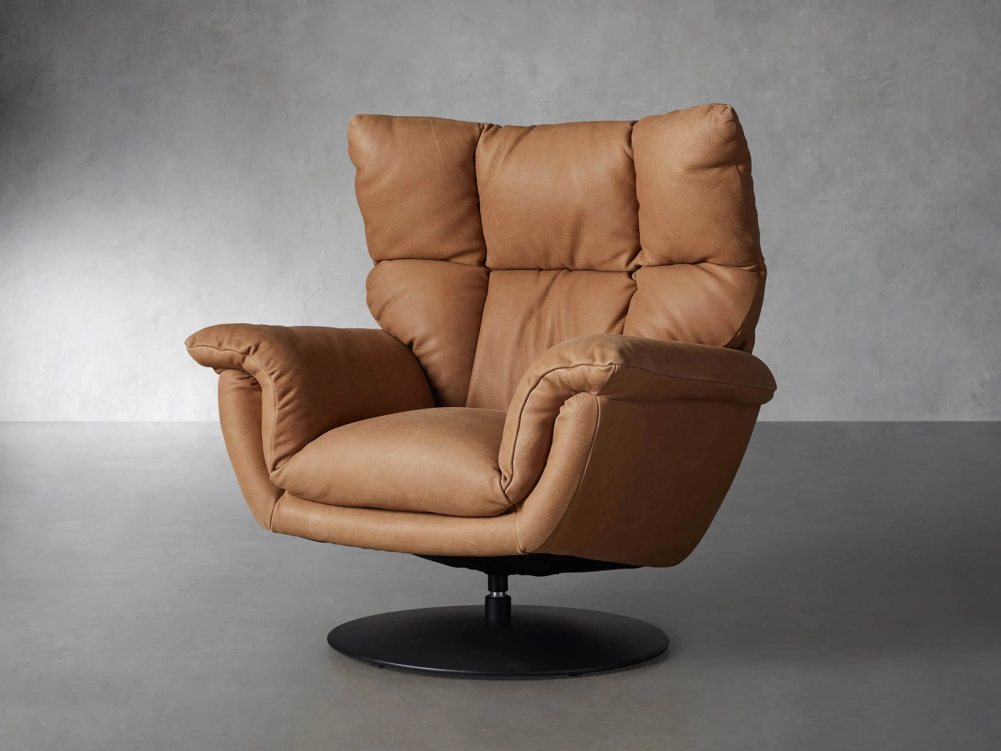 Deacon Leather Swivel Recliner | Arhaus