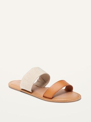 Faux-Leather/Textile Double-Strap Sandals for Women | Old Navy (US)