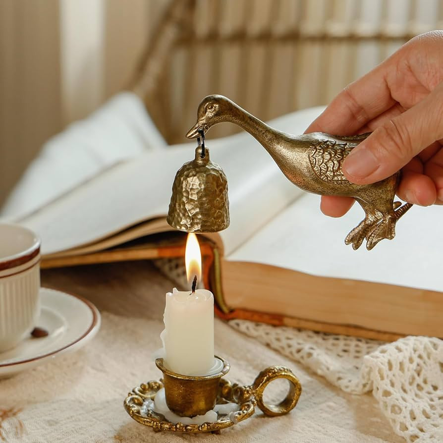 NIKKY HOME Gold Candle Snuffer, Vintage Goose Decor Candle Extinguisher, Decorative Metal Wick Fl... | Amazon (US)