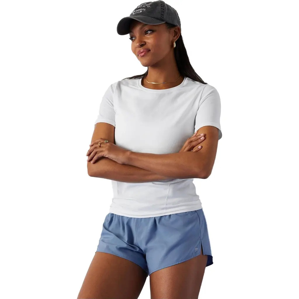 Fabletics Women's Feather Tech+ Short-Sleeve Top in Classic White at Nordstrom, Size Small | Nordstrom