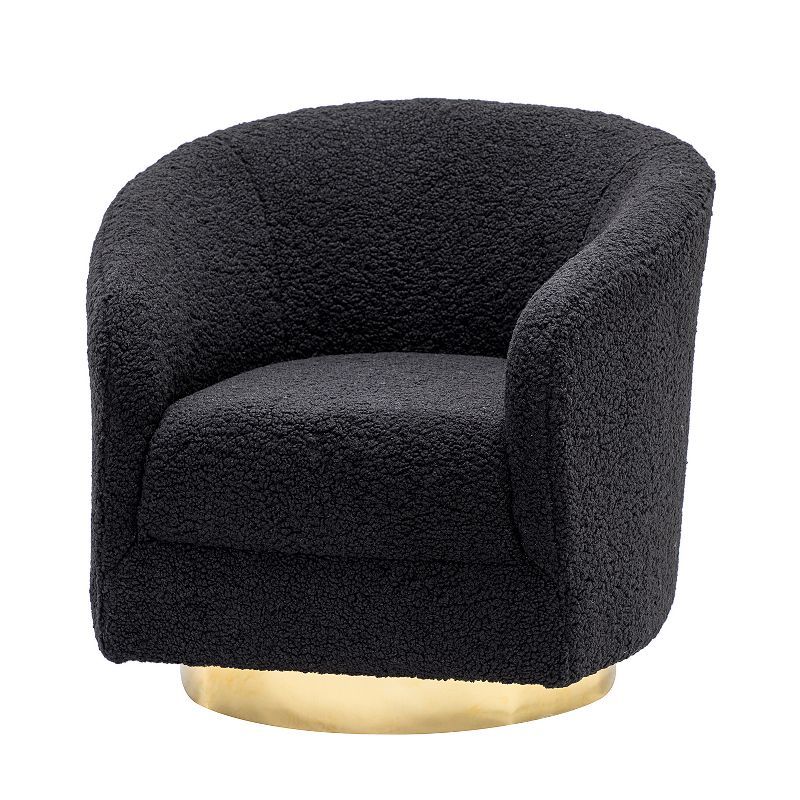 Pierfranco Wooden Upholstered Accent Barrel Chair Swivel Barrel Chair with Metal Base | ARTFUL... | Target