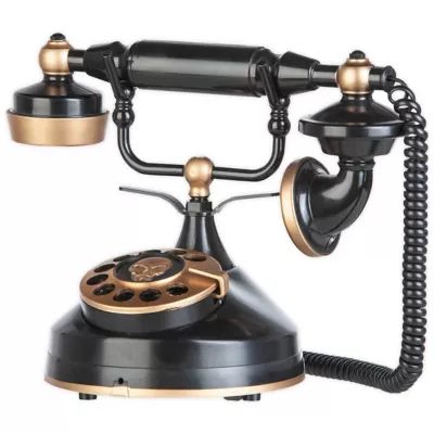 Gemmy Victorian Styled Telephone Décor in Black and Gold | Bed Bath & Beyond