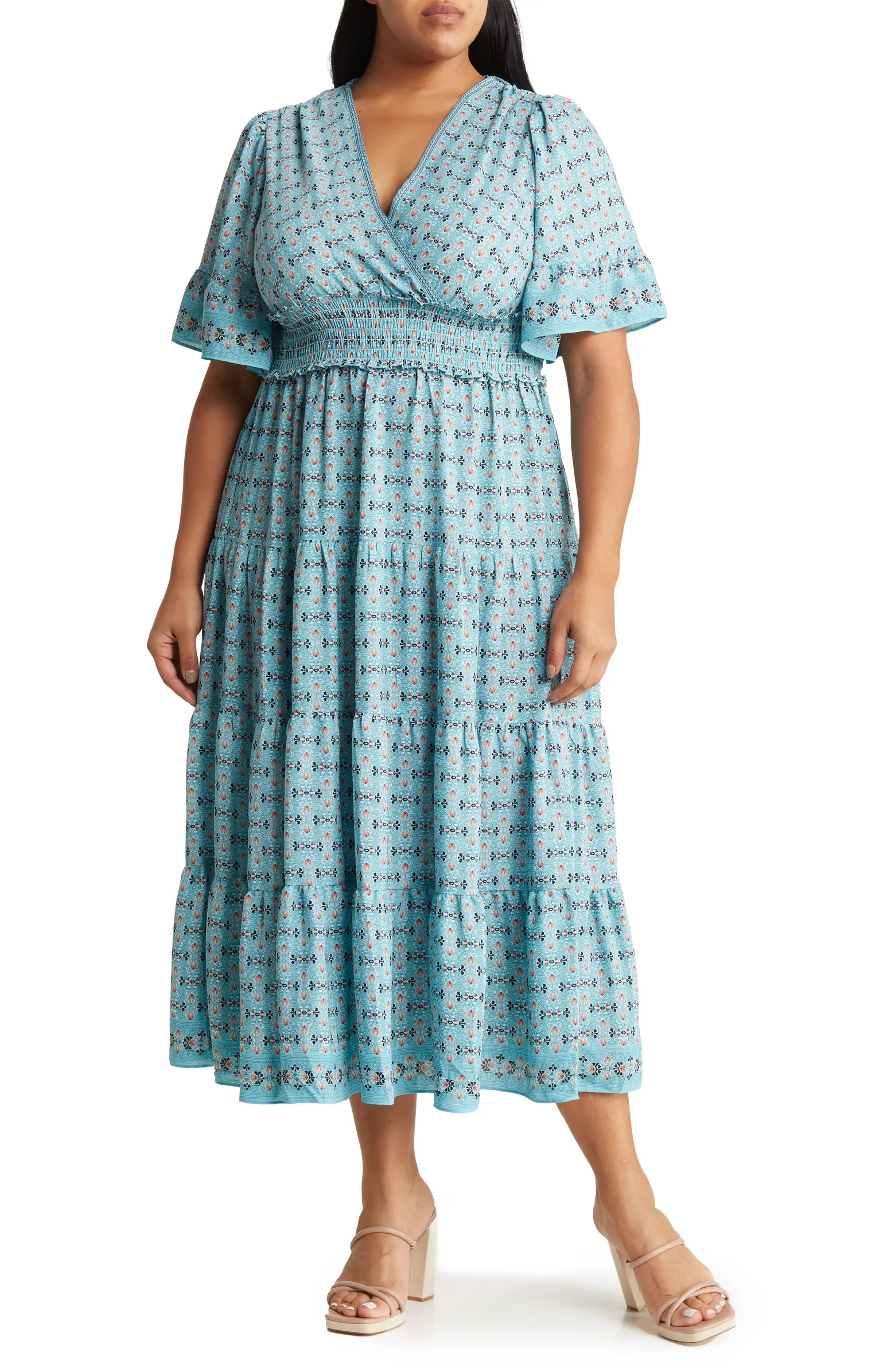 Short Sleeve V-Neck Maxi Dress | Nordstrom Rack