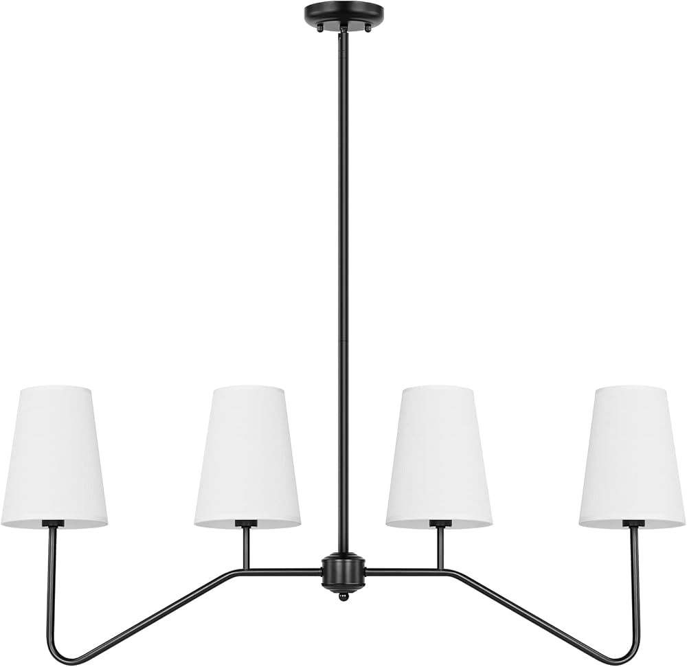 Brightever Linear Chandelier—Kitchen Island Lighting, 4-Light Black Chandeliers for Dining Room... | Amazon (US)