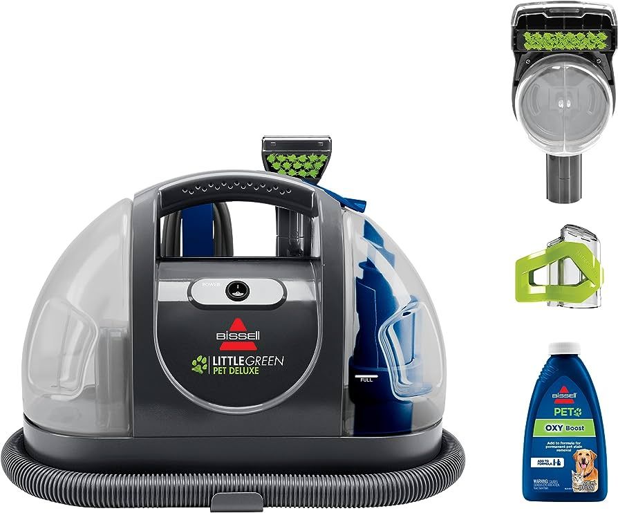 Bissell Little Green Pet Deluxe Portable Carpet Cleaner, 3353, Large, Gray/Blue | Amazon (US)