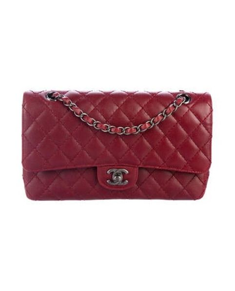 Chanel 2017 Medium Double Flap Bag red | The RealReal