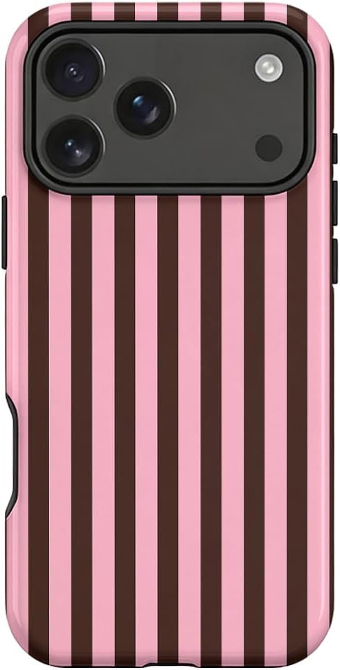 Stylish Retro Striped Phone Case for iPhone 17 Pro Max,Pink | Amazon (US)