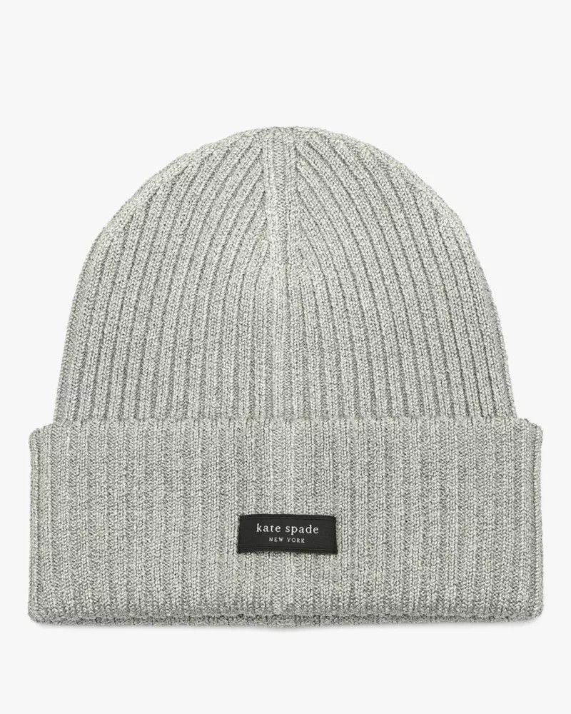 Metallic Sam Label Beanie | Kate Spade Outlet
