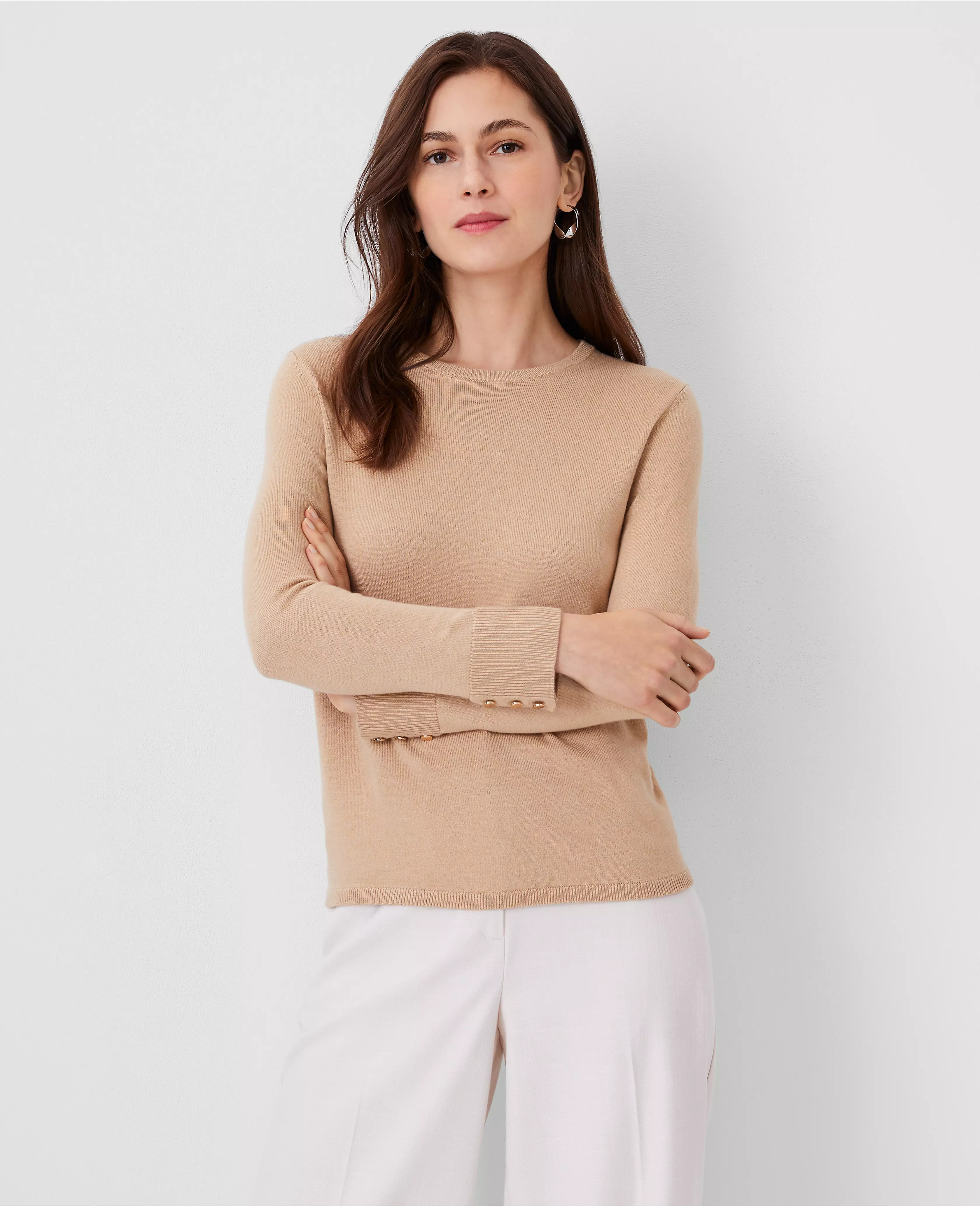 Seasonless Button Cuff Sweater | Ann Taylor (US)