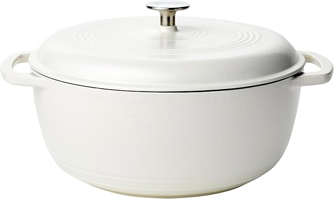 Amazon Basics Enameled Cast Iron Round Dutch Oven with Lid and Dual Handles, Heavy-Duty & Large, ... | Amazon (US)