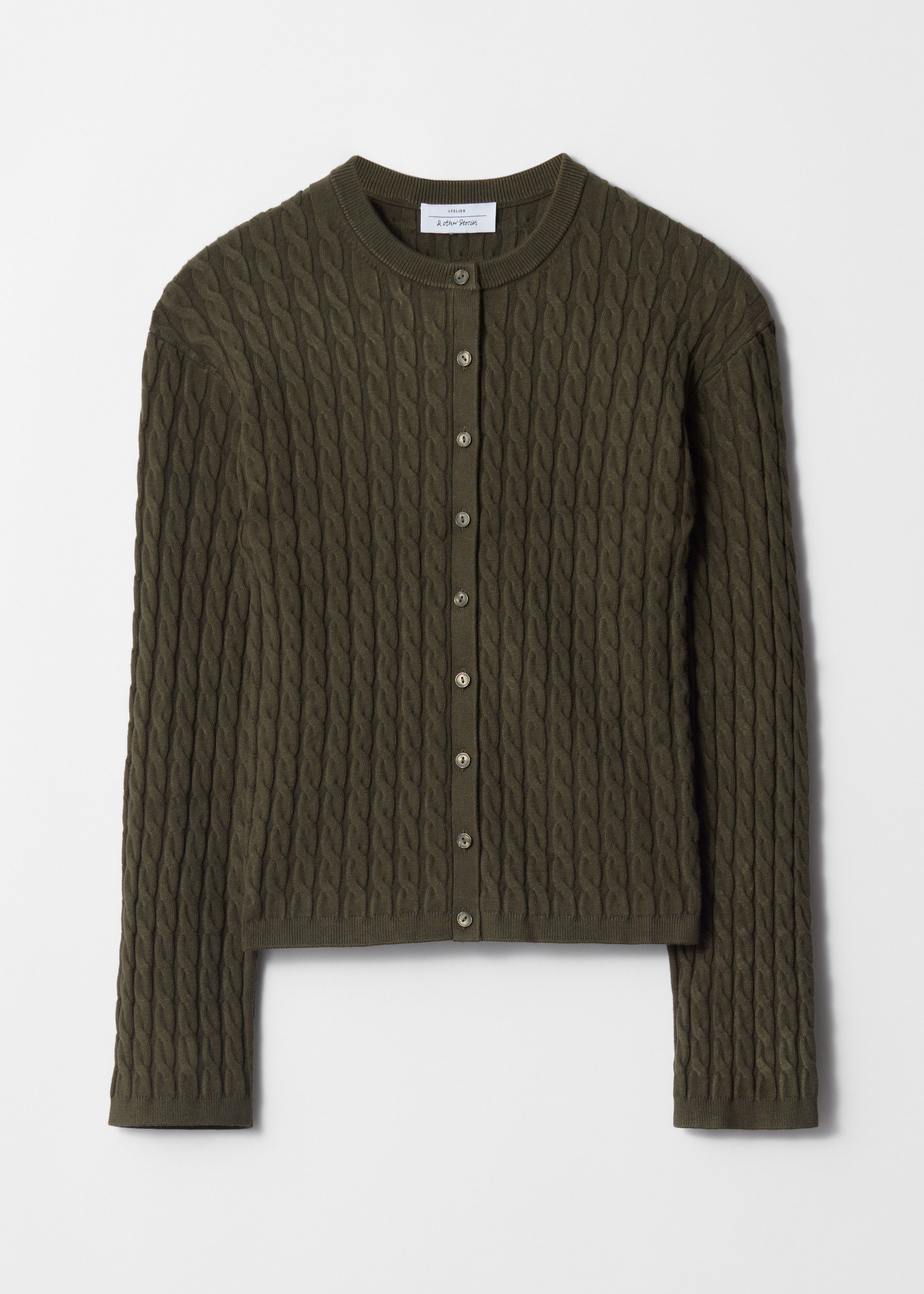 Strickjacke mit Zopfmuster - Khaki - & Other Stories DE | & Other Stories EU