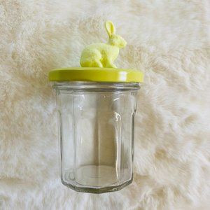 Glass Jar with Yellow Bunny Topper Lid, Easter, Farmhouse | Poshmark