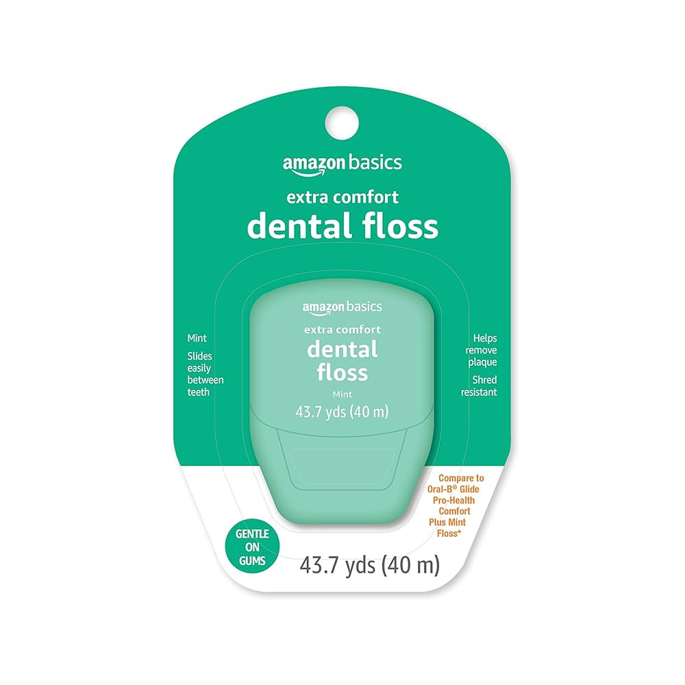 Amazon Basics Extra Comfort Mint Dental Floss, 40 M, 1 Pack | Amazon (US)