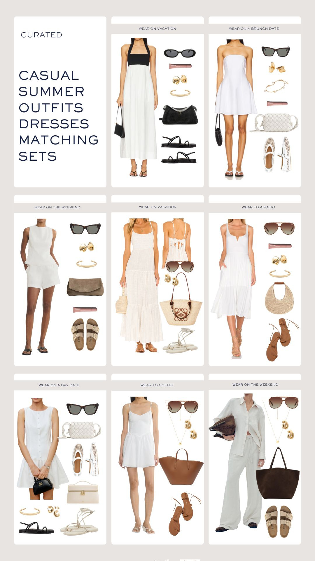 Casual Spring Summer Outfit Ideas. Dresses. Matching Sets. Linen. Styled Bags and Accessories.

____

#summerstyle2025 #springstyle #vacationoutfits #summercapsule #springcapsule #styledoutfits #outfitideas #springoutfits #ootd #whattowear #easyoutfits #everydayoutfit #casualoutfits #styledsummeroutfits  

 #LTKspring #LTKsummer #LTKstyletip