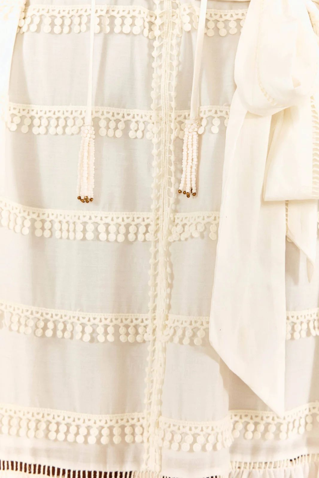 Off-White Embroidered Trim Midi Dress | FarmRio