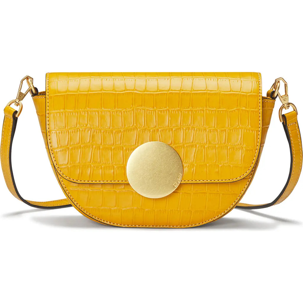 Oryany Lottie Croc Embossed Crossbody Bag in Shadow Yellow at Nordstrom | Nordstrom