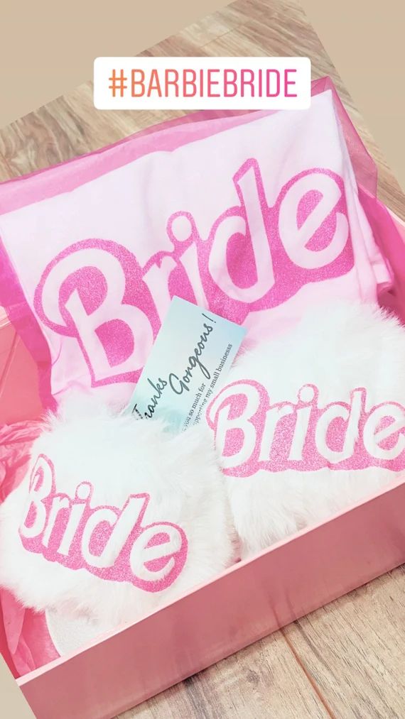 Barbie Bride Set Bride Tshirt and Slides Set Cute Bride Set | Etsy | Etsy (US)