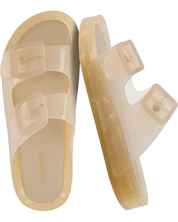 CUSHIONAIRE Pool Slides for Women Waterproof Double Buckle Adjustable Slip-On Womens Sandals for ... | Amazon (US)