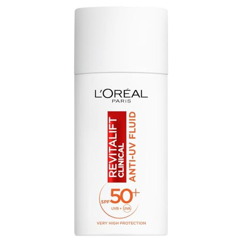 L’Oréal Paris Revitalift Clinical SPF 50+ Invisible UV Fluid, Protect, Prevent and Improve Ageing Signs, Non-Oily Formula for All Skin Tones, Advanced UV Protection and Antioxidant Vitamin C, 50ml | Amazon (UK)