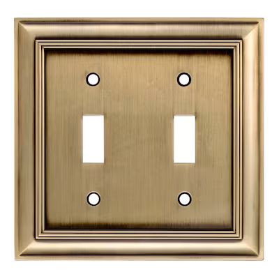 allen + roth Cosgrove 2-Gang Toggle Wall Plate, Antique Brass | Lowe's