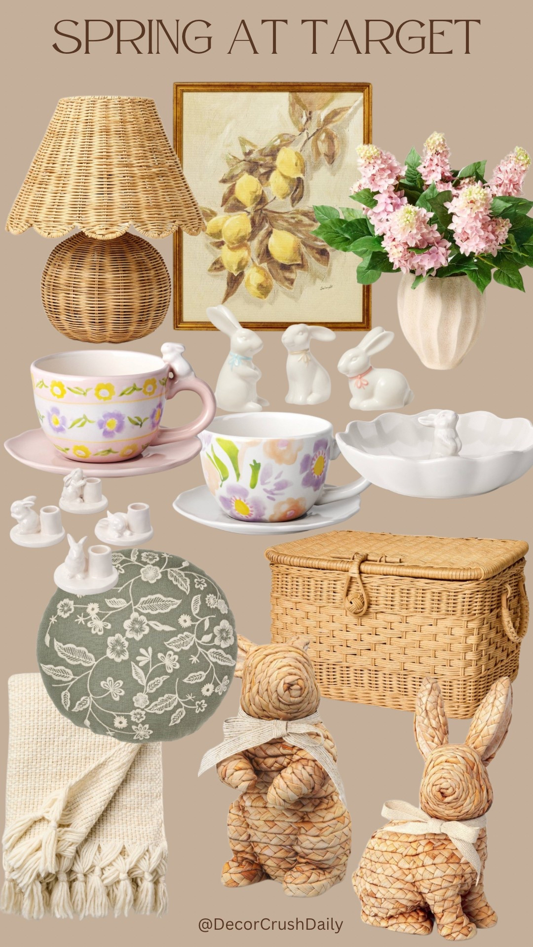 Sprinf new finds at Target // Spring mugs // Woven basket // wicker lamp// Spring arrangement// Studio mcgee // Spring pillow // wall art

#LTKSeasonal #LTKStyleTip #LTKHome