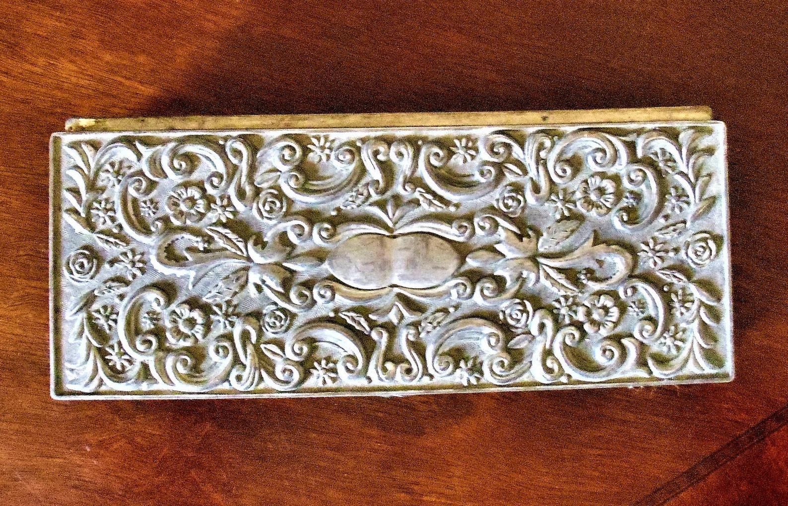 Vintage Godinger Silver Plated Floral Jewelry Box: Beige Velvet Interior | Etsy (US)