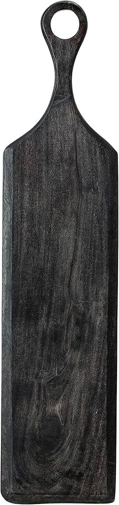 Bloomingville Acacia Wood Cheese and Cutting Board with Round Opening on Handle, Black | Amazon (US)