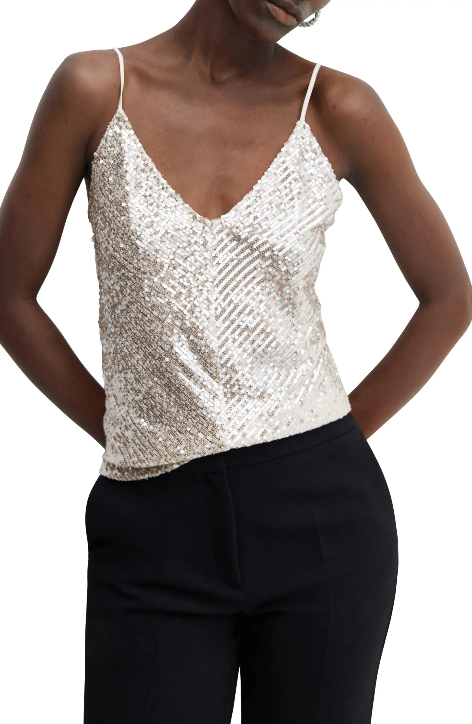 MANGO Sequin Tank Top | Nordstrom | Nordstrom