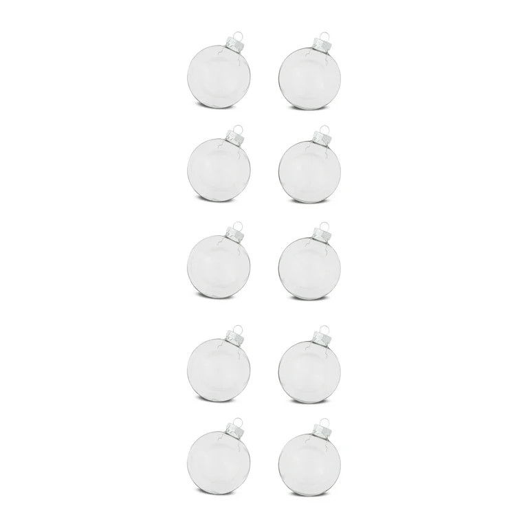 Glass Christmas Ornaments, Clear, 6.5 in, 10 Count, by Holiday Time - Walmart.com | Walmart (US)