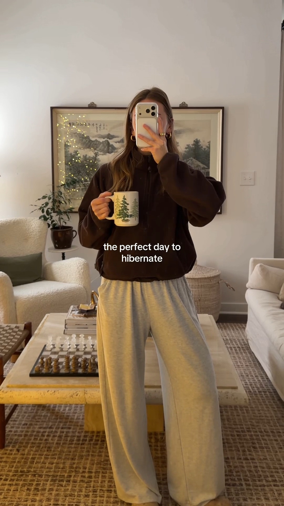 12/15/25 our first cozy snow day of the year 🤍 slow morning vibes, coffee brewing, and soaking it all in. I’m linking the Aritzia brown fleece pullover I’m wearing and my Abercrombie gray lounge pants that are perfect for days spent at home. Also sharing our pour-over coffee maker from Amazon, plus a few living room details and our Christmas tree setup for anyone who’s been asking about the cozy home pieces you see in the background.

#LTKmorningroutine #LTKHome #LTKHoliday