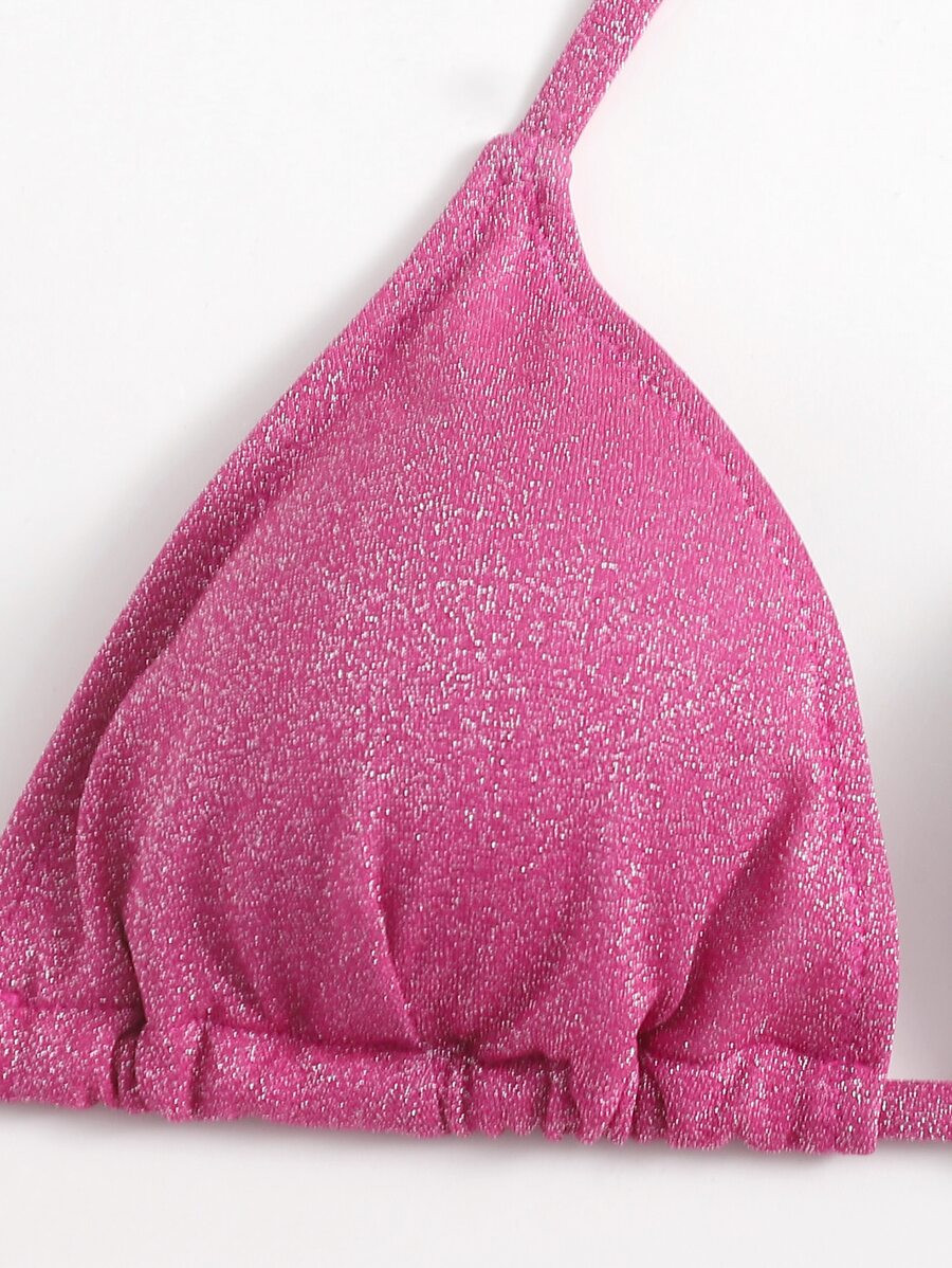 Allover Glitter Decor Halter Bikini Swimsuit | SHEIN