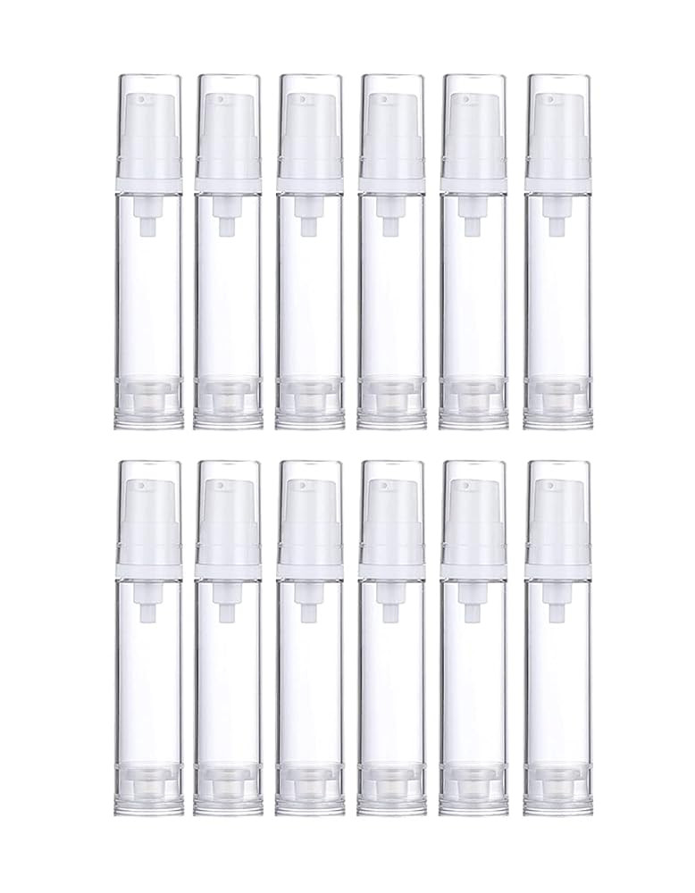 Wresty 12 Pcs Vacuum Lotion Bottles Plastic Empty Airless Pump Bottles Travel DIY Cosmetic Cream ... | Amazon (US)