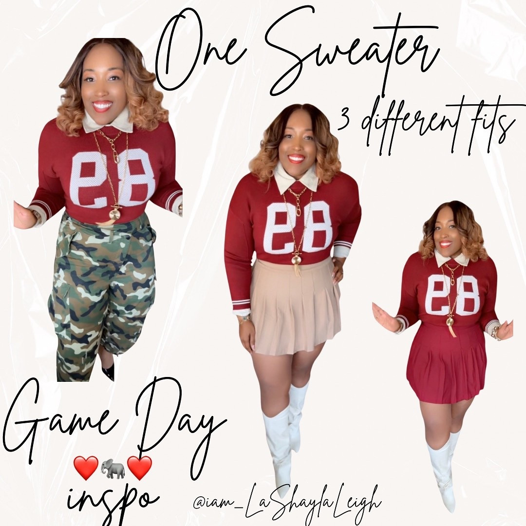 One sweater, three vibes 👀 Which fit are you rocking to the game? 🏈🔥

Game Day but make it FASHION! 🙌🏽 I took this classic sweater and styled it 3 different ways—because why settle for one look when you can have options? Whether you’re going sporty in camo, flirty in pleats, or bold in monochrome, the fit is guaranteed to turn heads.

Which one is YOUR fave—1️⃣, 2️⃣, or 3️⃣? Drop it below ⬇️

#GameDayStyle #OOTDinspo #RollTideRoll #FootballOutfit #GameDayOOTD #StyleWithLaShayla #FallFashionInspo #FashionCreator #StyleInspoDaily 

#LTKMidsize #LTKTall #LTKStyleTip