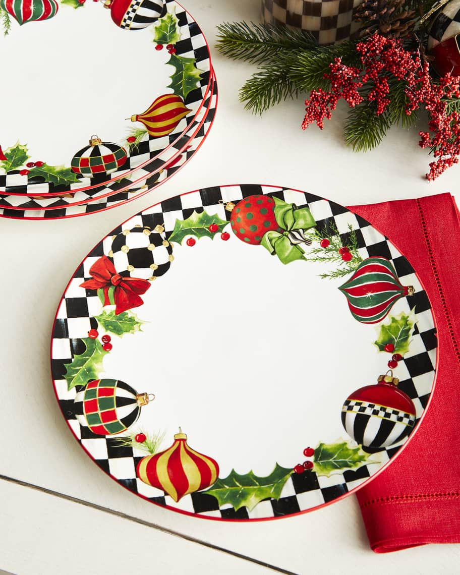 MacKenzie-Childs Deck The Halls Dinner Plates, Set of 4 | Neiman Marcus