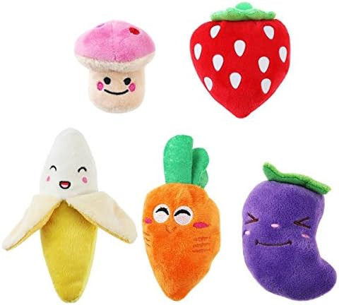 Pet Supplies : UEETEK Squeaky Dog Toys for Small Dogs Fruits and Vegetables Plush Puppy Dog Toys ... | Amazon (US)