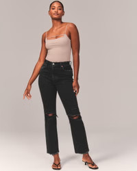 Curve Love Ultra High Rise Ankle Straight Jean | Abercrombie & Fitch (US)