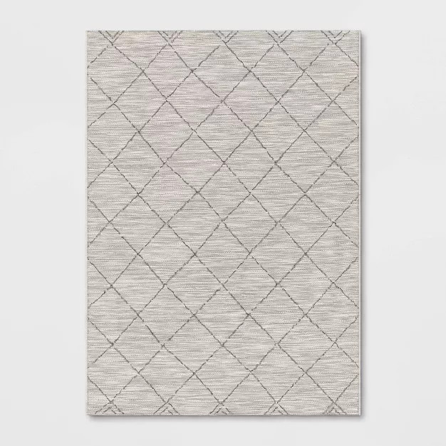 Mira Geometric Diamond Indoor/Outdoor Rug Cream - Threshold™ | Target