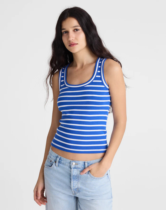 The '90s Scoopneck Tank in Compact Cotton | Madewell