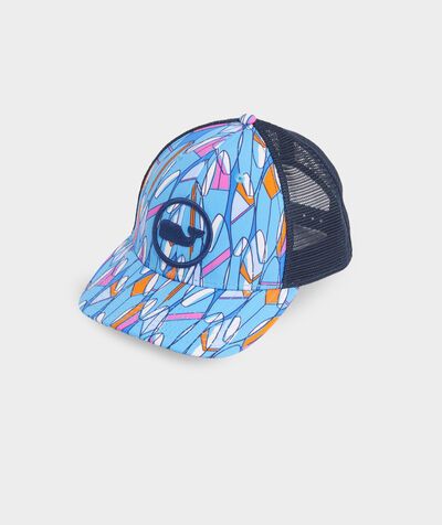 Montauk Surfboards Whale Dot Performance Trucker Hat | vineyard vines