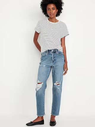 High-Waisted OG Straight Ripped Ankle Jeans | Old Navy (US)