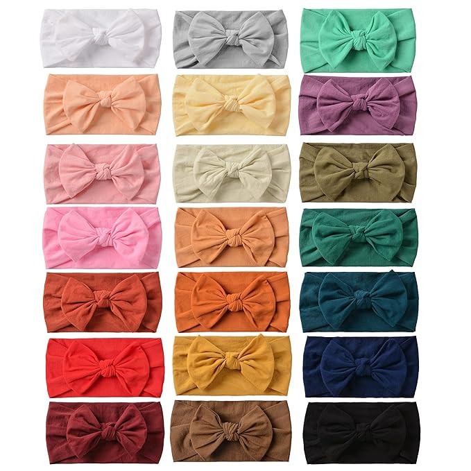 Prohouse 21PCS Baby Nylon Headbands Hairbands Hair Bow Elastics for Baby Girls Newborn Infant Tod... | Amazon (US)