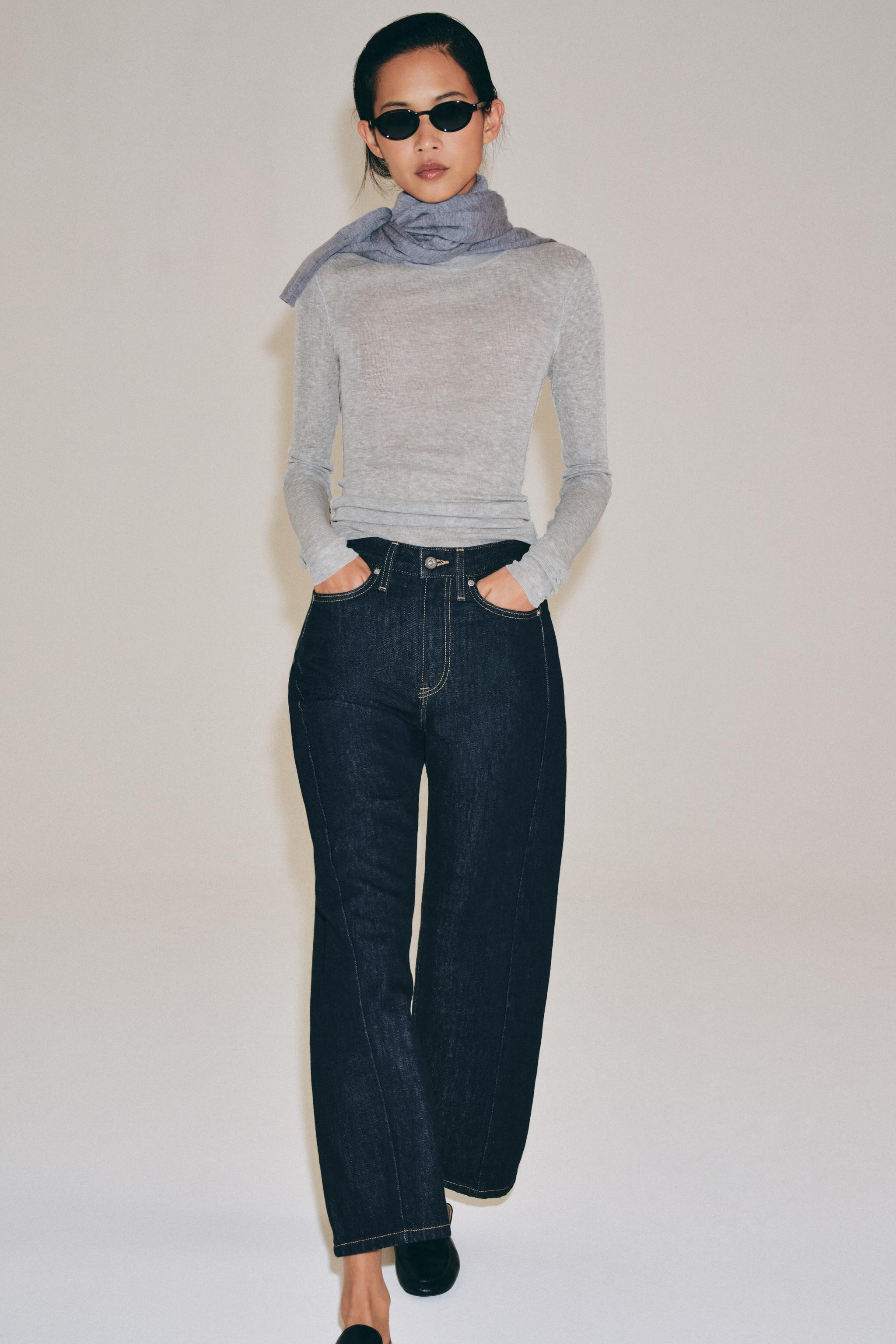 ZW COLLECTION MID-RISE RELAXED ANKLE JEANS | Zara US