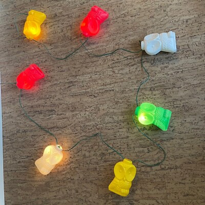 Vintage Plastic Blow Mold Owl Camping Patio RV String Lights - 7 Lites | eBay US