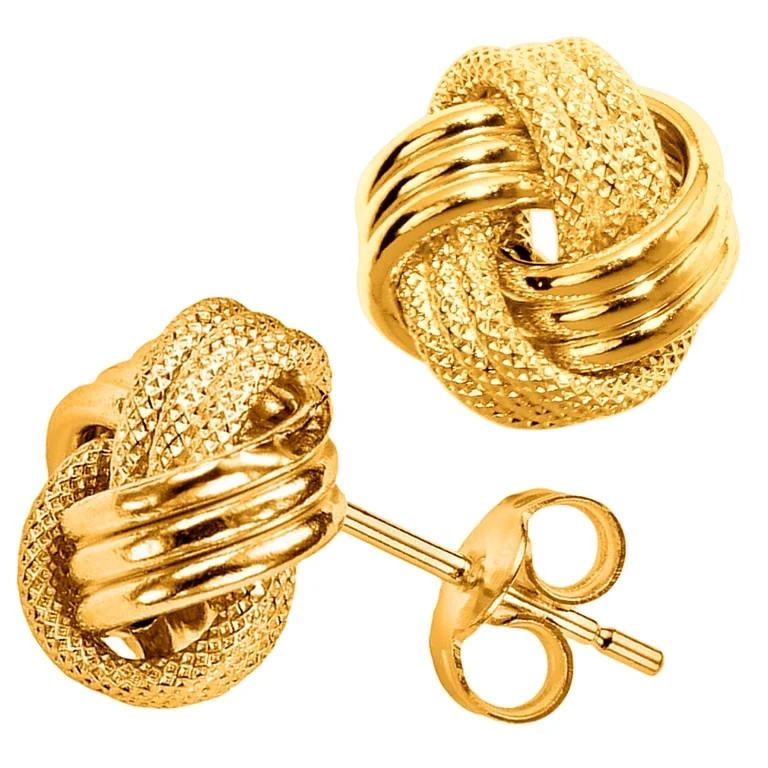 10k Solid Yellow Gold Loveknot Love Knot Stud Earrings 10 mm | Walmart (US)