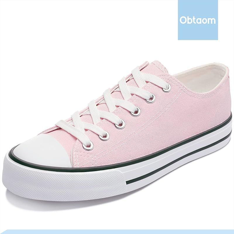 Obtaom Women’s Canvas Shoes Low Top Fashion Sneakers Slip on Walking Shoe | Amazon (US)