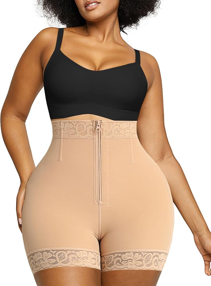 SHAPELLX Butt Lifter Shapewear Tummy Control Shorts For Women Waist Cincher With Hook Zipper Clos... | Amazon (US)